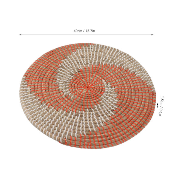 40CM Vevd Veggkurv Dekor Håndlaget Seagrass Allsidig Skål Isolasjon Henge Design Veggdekor for Stue