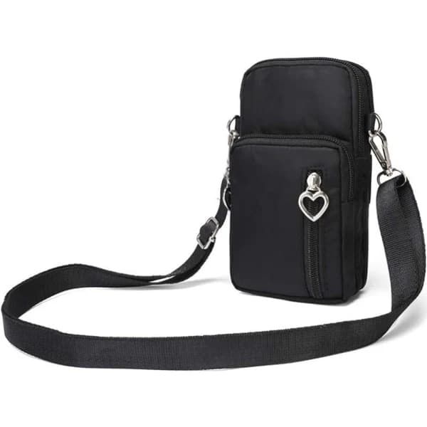 Mobile Bag with Shoulder Strap - Handbag Black H Black 142[HONGDE]