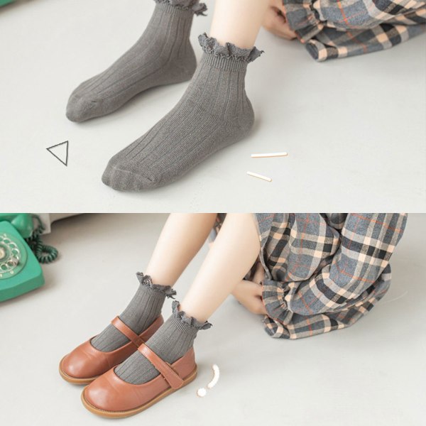 Vauvan tytön sukat Retro Toddler peplum-helma hapsullinen tupsu nauha-ankkelimekko sukat Pienen tytön saappaat sukat