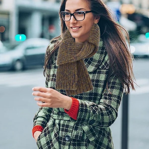 Lätt, mjuk, ribbad tjock halsduk stickad sjal wrap för dam höst och vinter sjal wrap
