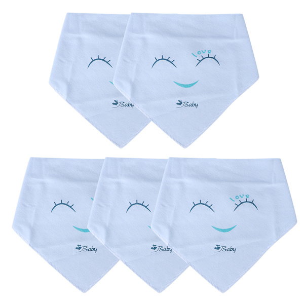 5-pack Baby Spädbarnsbandanas Unisex Mjuka Babysalivkläder Halsduk för Drool Blå