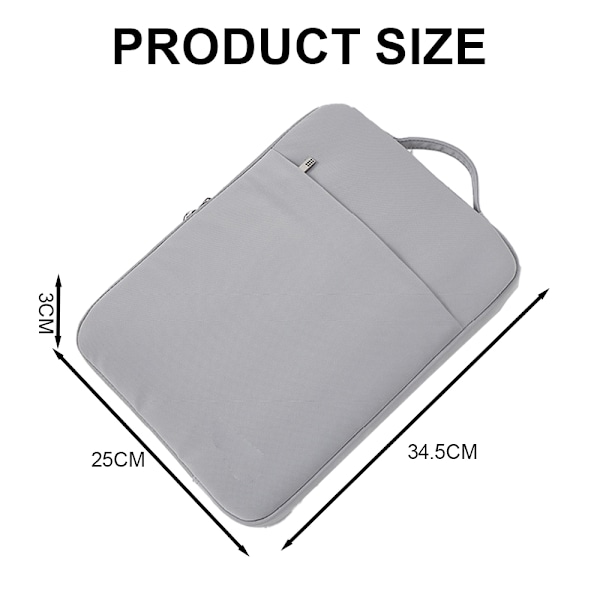 13-tums bärbar datorfodral stötsäkert lätt fodral bärväska, skyddsväska, yttre mått 34,5*25*3cm