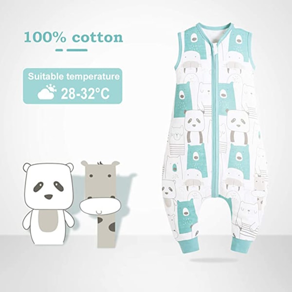 Sommertynde baby-onesies, bomuldsbaby-anti-spark-tæppe, børnevest-sovepose med fødder