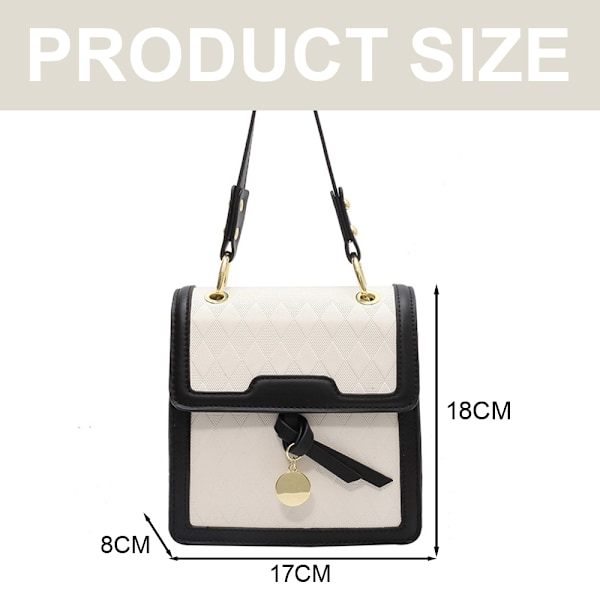 Fritids rhombisk håndtaske mode kontrastfarve en-skulder lille taske PU læder crossbody taske