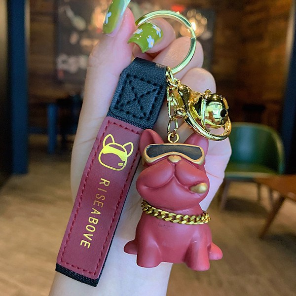 3D Bulldog Nøgleringe Søde Hvalpe Nøglering Charms til Hundelsker Kvinder Børn