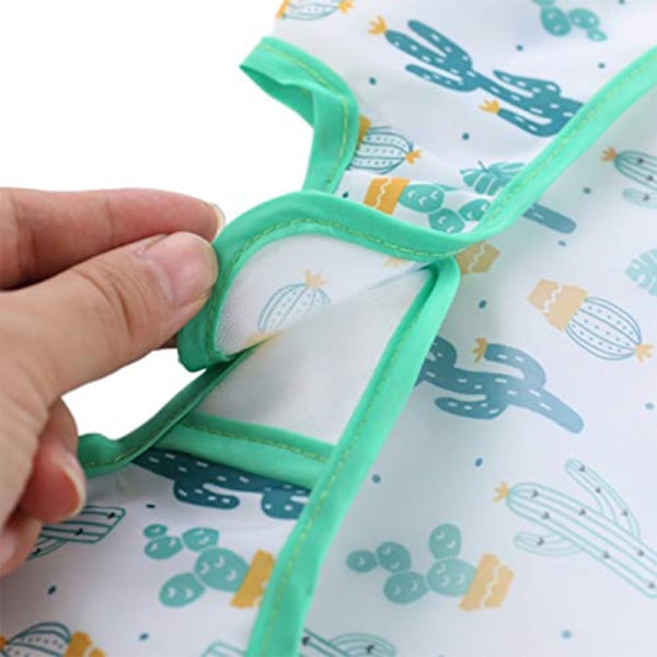 2-pack Långärmade Snuttset | Vattentäta Bebissnuttar med Fickor | Småbarnssnutt med Ärmar och Smulhållare | Fläck- och Luktresistent