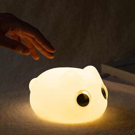 Rechargeable Bedside Lamp - Cat Shaped Night Light | Bedroom Lamp with Long-Lasting Battery (D)
