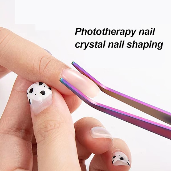 2 st Nagelverktyg Multifunktionella Nagelkonst Strass Dekoration Plocka Klipp Tång Rostfritt Stål Pincett