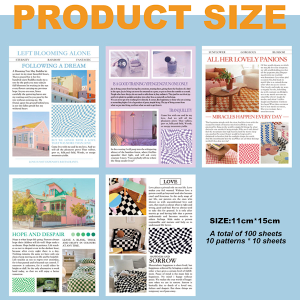 100 kpl scrapbooking-paperia, juliste-scrapbooking-paperia, söpö muistikirja kiinteä päiväkirja setti, kollaasi setti