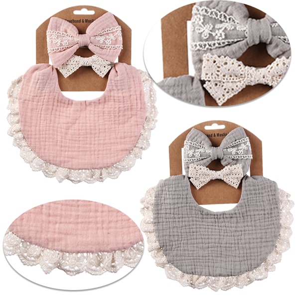 Babyslynger til Piger Vendbare Boho Dobbeltlags Bomulds-Sutte-Slynger med Nylon Pandebåndssæt