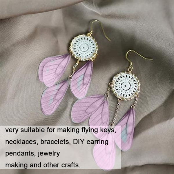 70 par Dragonfly-vinger Charms Kunstige Butterfly-vinger Charms Håndverk Vinger Ørepynt Charms for Kvinner Ørepynt Henger Smykker