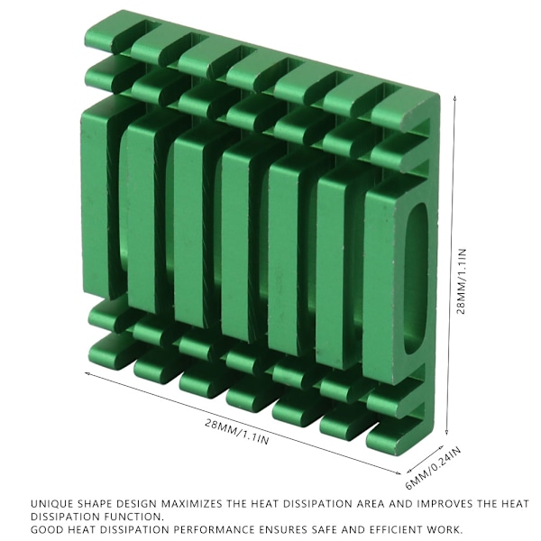 10 st P2806-GR Gröna Aluminium Kylskenor Huvudkort CPU Värmekylare Chip Värmekylare