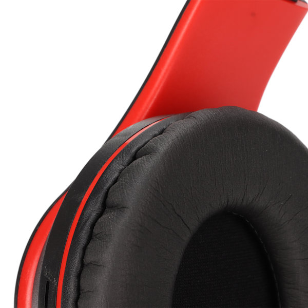 Trådlösa hörlurar Stereo Brusreducerande Vikbara Bluetooth-hörlurar för Mobiltelefon PC Resa Spel Svart med Röd