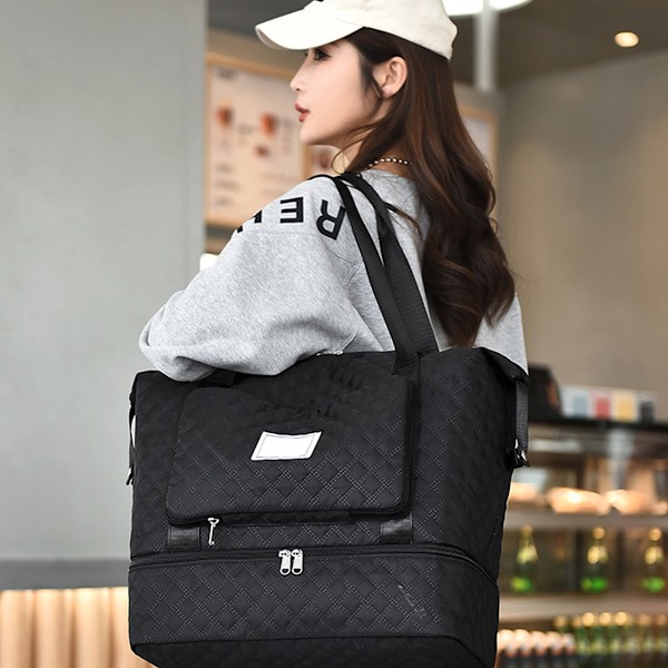 Reisebag for kvinner, treningsbag, weekend- og overnattingsbag med våt lomme og skoavdeling for kvinner, reise, trening, daglig bruk