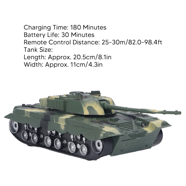 RC-Tank 4 Kanaler Lång Spännvidd Klättring Multi-Vinkel Rotation 1:32 Stridsvagn Leksak för Barn EU-kontakt 110‑240V Kamouflage Huvudstridsvagn