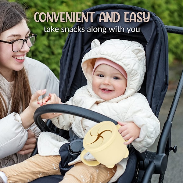 Småbarns Silikon Snackkopp med Avtakbart, Lekkasikkert Lopp for Enkel Rengjøring Silikonmateriale Baby Snackkopp