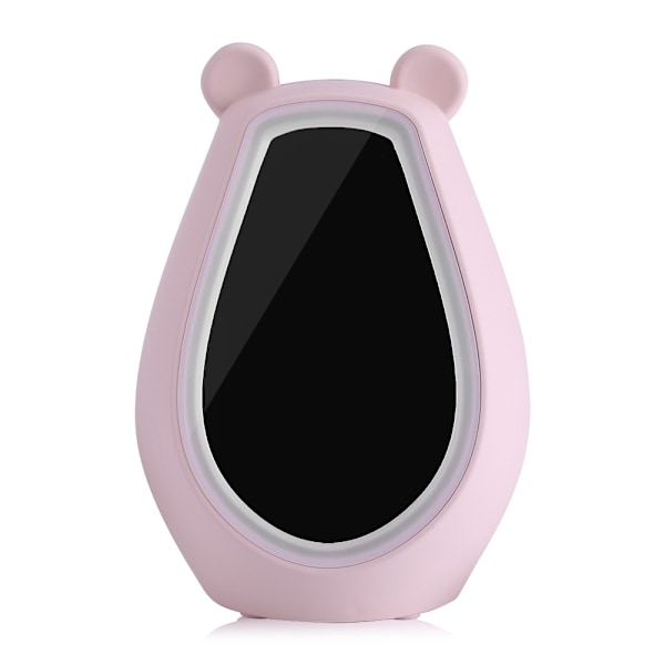 Digital Spejl Vækkeur Bluetooth Forbindelse Soveværelse Natlys LED Lampe USB Opladning Pink