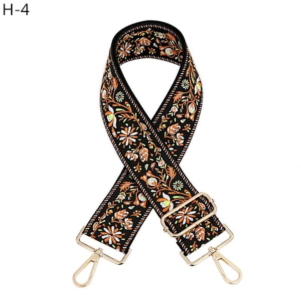 1 stk Nylon Jacquard Blomsterfarvede stropper 04 04 04