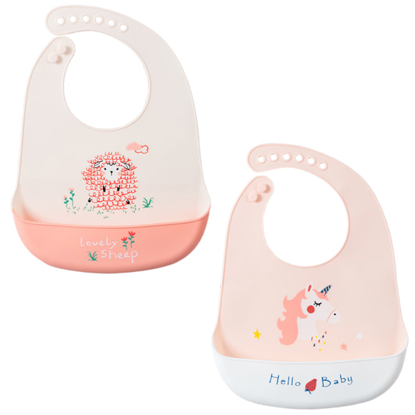 Silikonbabysmekker, Vanntett Myk Slitesterk Justerbar Silikon Smekker for Babyer & Småbarn