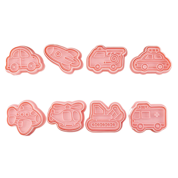 Vehicle Mold Set -8 pieces - Vehicle Printed Embossed Cookie