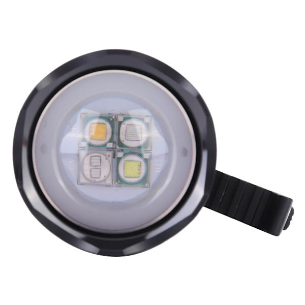 Outdoor Bärbar LED Handlampa Ficklampa Fyra Färger Byt för Nattfiske Vandring Inbyggt Batteri USB Laddning svart