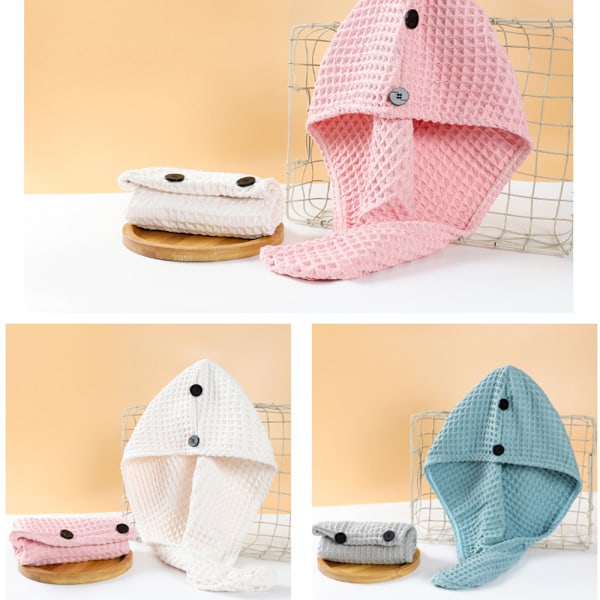 Handdukswrap, 2-pack Superabsorberande Snabbtorkande Hårturban för att Torka Lockigt, Långt, Tjockt Hår