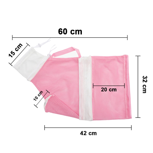 Kattbadpåse, valp hundrengöring duschpåse - justerbar anti-bit och anti-scratch polyester mjuk fasthållning katt grooming väska för bad, spik