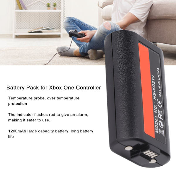 Batteripaket för Xbox One-kontroll 1200mAh Uppladdningsbart Ersättningsbatteripaket