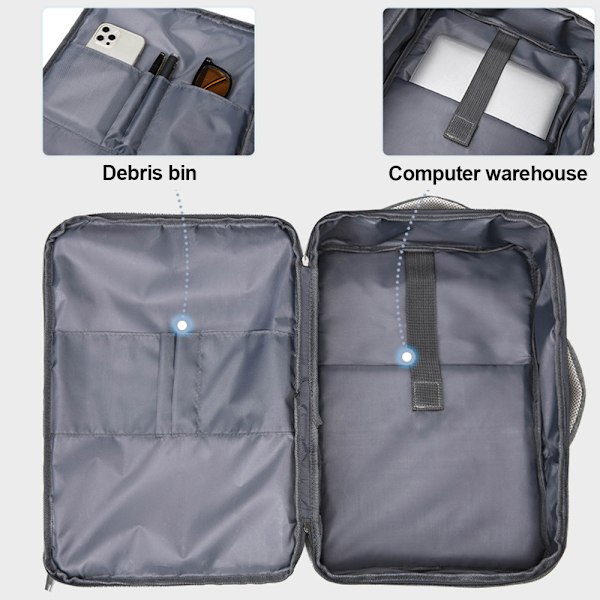Laptopryggsäck lämplig för 15,6-tums bärbar dator, affärsryggsäck med USB-laddningsport