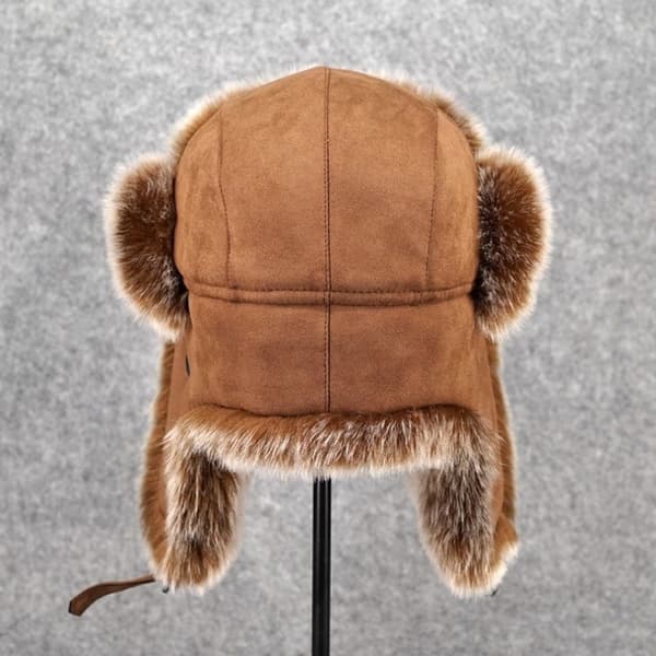 Unisex mokkanahkainen lentäjänhattu, tuulenpitävä trapper-hattu