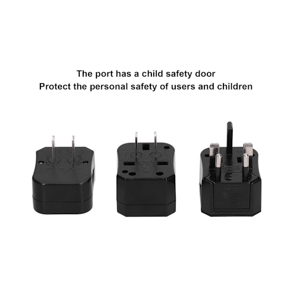 Rejseadapter Universal Strømkonverter Stik med 2 USB-porte til UK EU US JP AU CN 100~240V Sort
