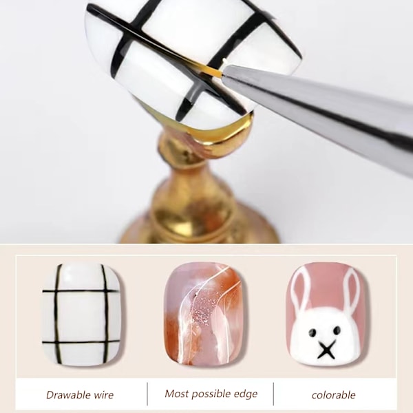 Nagelkonstborstar, med nagelgellackmålningspenselset, fina linjer nagelkonst prickning ritpenna