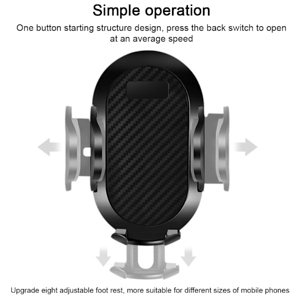 Biltelefonfäste Easy Clamp, nyaste handsfree-telefonhållare för bilens instrumentbräda Vindruta luftventil, supersugkopp, kompatibel med iPhone 11/11