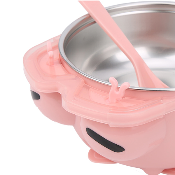 Isolasjonsbolle i rustfritt stål for vann, søt babybestikk med sugekopp, rosa