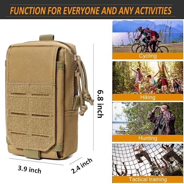 Tactical Molle -taskupussit laserleikatulla suunnittelulla, hyötytaskut Molle-kiinnityksellä, sotilaslääketieteellinen EMT-tasku