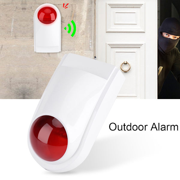 Vandafvisende Udendørs Alarmdetektor Strobe Ledningsført Anti-Indbrud Hjemmesikringssystem