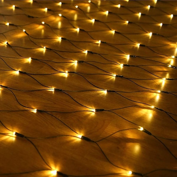 Solar Outdoor Light Net, 3x2m 200 LED Mesh Net Fairy Lights, 8 lägen julbelysning för julgran, buskar, trädgård, uteplats, fönsterdekorationer