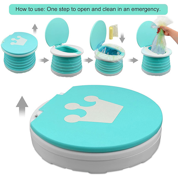 Børnefoldbar Toilet Bærbar Foldbar Toiletsæde Drenge & Piger Foldbar Potte Stol Sæde Toddler Pottetræning Sæde