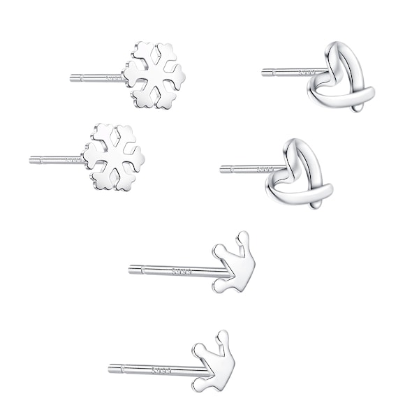 Sølv studs Damer, sterling sølv studs Mikro studs, Sølv studs kvinder simple øreringe Små stjerner Måne