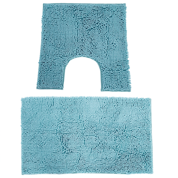 2 stk. Chenille Anti-slip Vandabsorberende Skridsikker Måtte Badeværelse Stue
