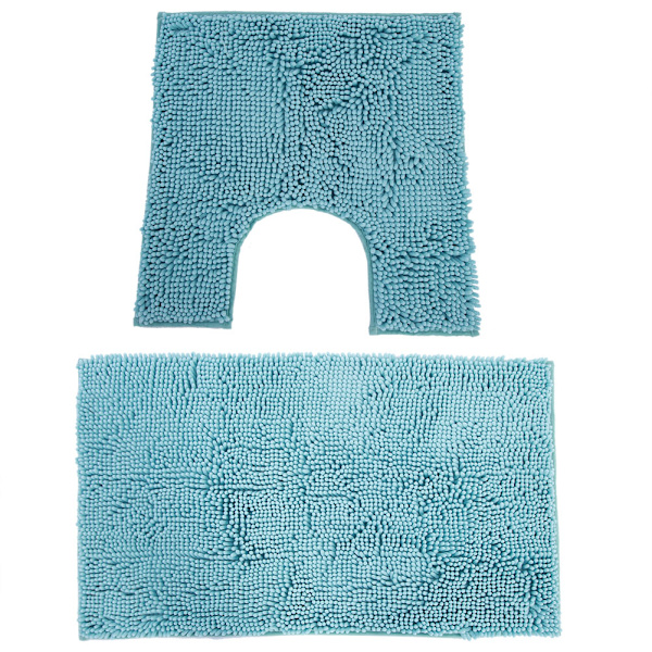 2 stk / sett Chenille Anti-skli Vann Absorberende Sklisikker Matte Bad Stue