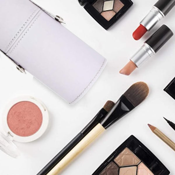 Bærbar Make Up Penselholder, Kosmetik Pensel Spand Opbevaring Cylinder PU Læder Kosmetik Make Up Kop Organizer til Skrivebord og Rejse