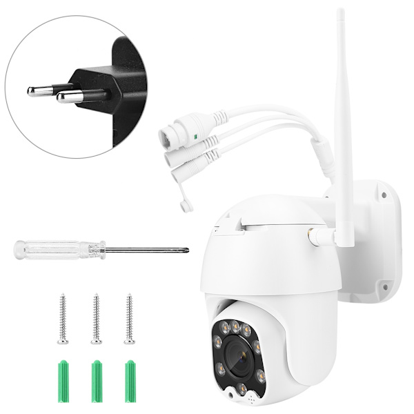 20x Zoom Mini Wifi HD 1080P PTZ IR Utomhus Kupolkamera Säkerhet Vattentät CCTV (EU 100-240V)