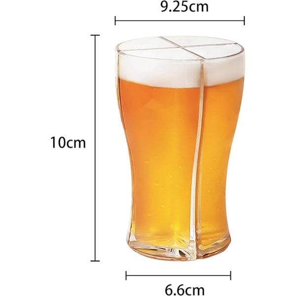 4-i-1 genomskinligt ölglas, akryl ölglas, separerbara ölglas, Super Schooner ölmugg, splittersäker, bärbar, för Oktoberfest, bar,