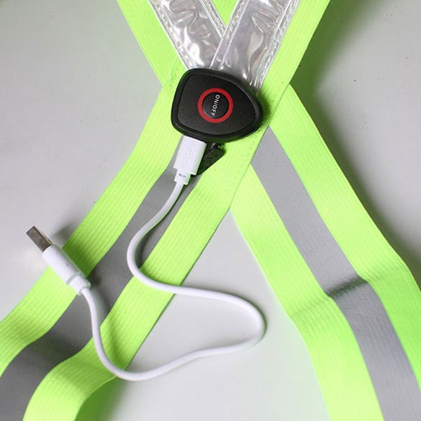 LED-valaistu liivi yöaikaan liikenteessä heijastava liivi USB-latauksella