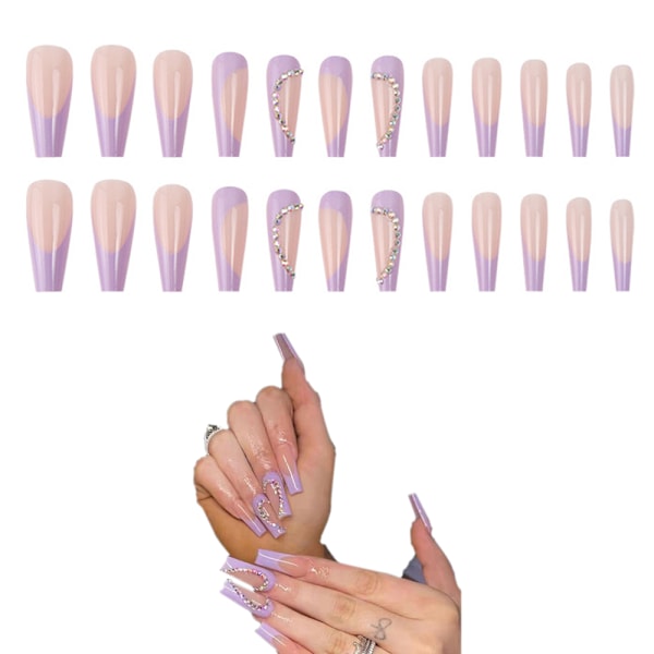 Avtagbare neglplaster Ballet neglplaster Bærbare neglplaster Falske neglplaster (24 stk)