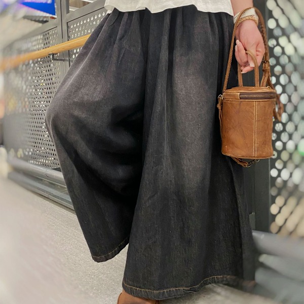 Dame Baggy Wide Leg Jeans Plus Size Jeans Løse Denim Bukser med Dybe Lommer