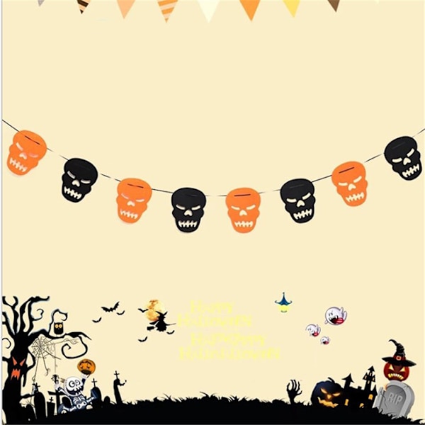 Halloween Fabric String Banner Hanging Bunting Flag Garland Decoration Party Ornaments(#6)