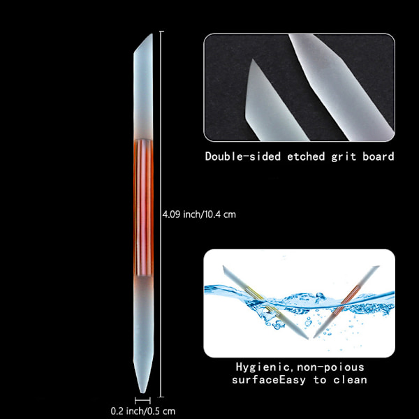 5 stk. Glas Neglebåndspusher Neglebåndspind Sæt Dobbeltsidede Neglefiler Manicure Filning Neglebåndsfjerner