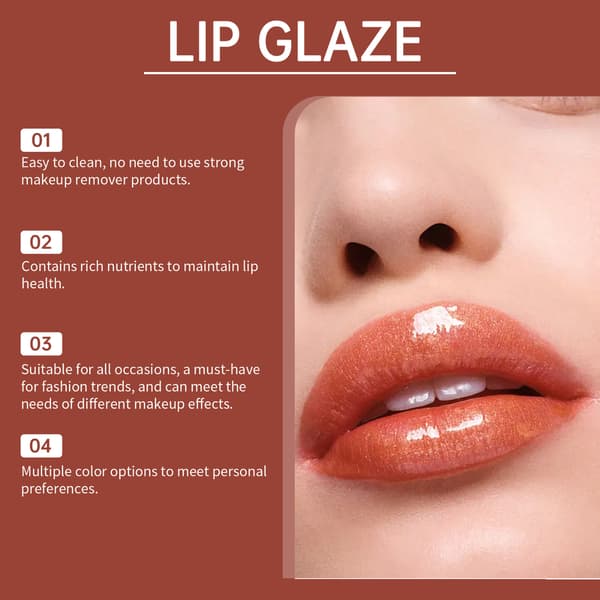 Lip gloss, moisturizing, vibrant, long-lasting, smudge-proof, portable moisturizing lip gloss